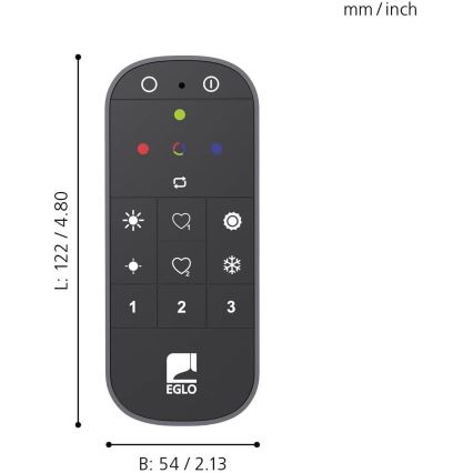 Eglo - Пульт дистанционного управления 2xAAA Bluetooth ZigBee