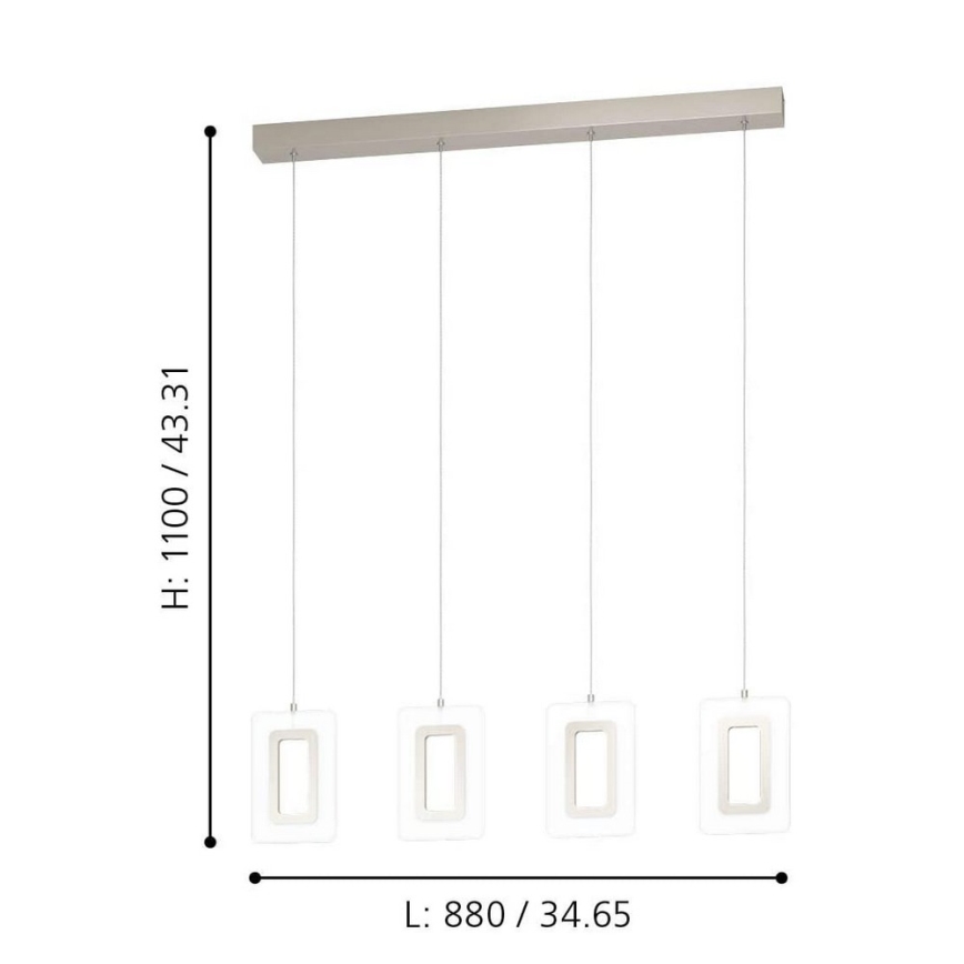 Eglo - Світлодіодна підвісна люстра 4xLED/5,4W/230V