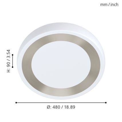 Eglo 99108 - Светодиодный потолочный светильник RUIDERA LED/22W/230V