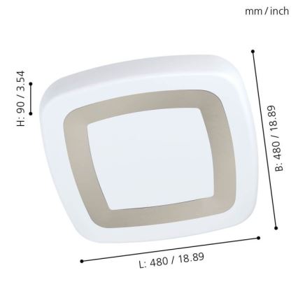 Eglo 99109 - Светодиодный потолочный светильник RUIDERA LED/22W/230V
