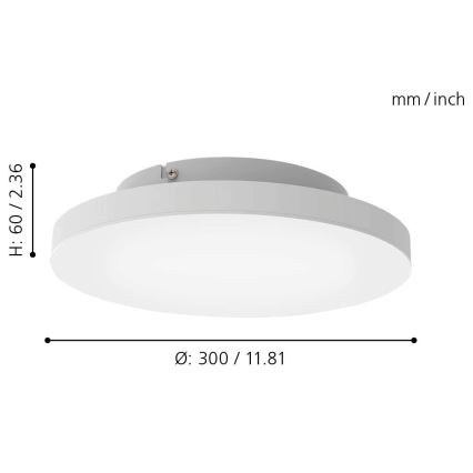 Eglo - LED RGB Стельовий світильник з регулюванням яскравості TURCONA-C LED/15W/230V + дистанційне керування