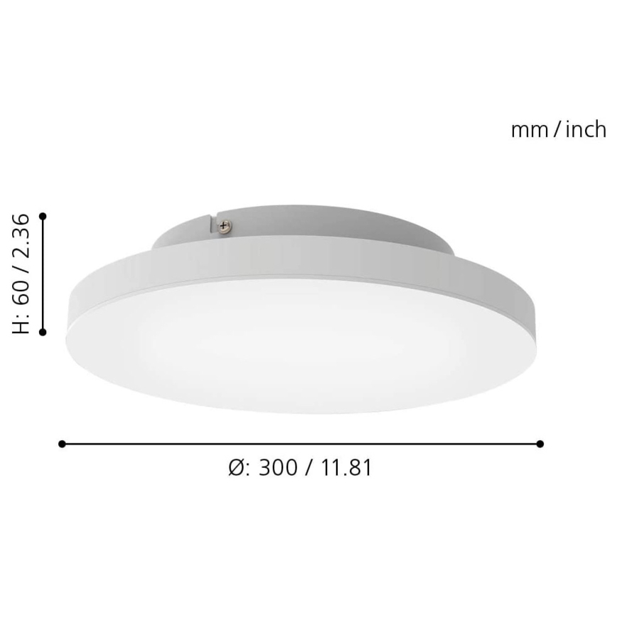 Eglo - LED RGB Стельовий світильник з регулюванням яскравості TURCONA-C LED/15W/230V + дистанційне керування