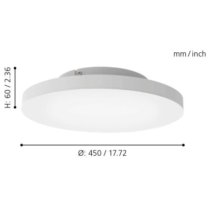 Eglo - LED RGB димерний стельовий світильник TURCONA-C LED/20W/230V + ПУ