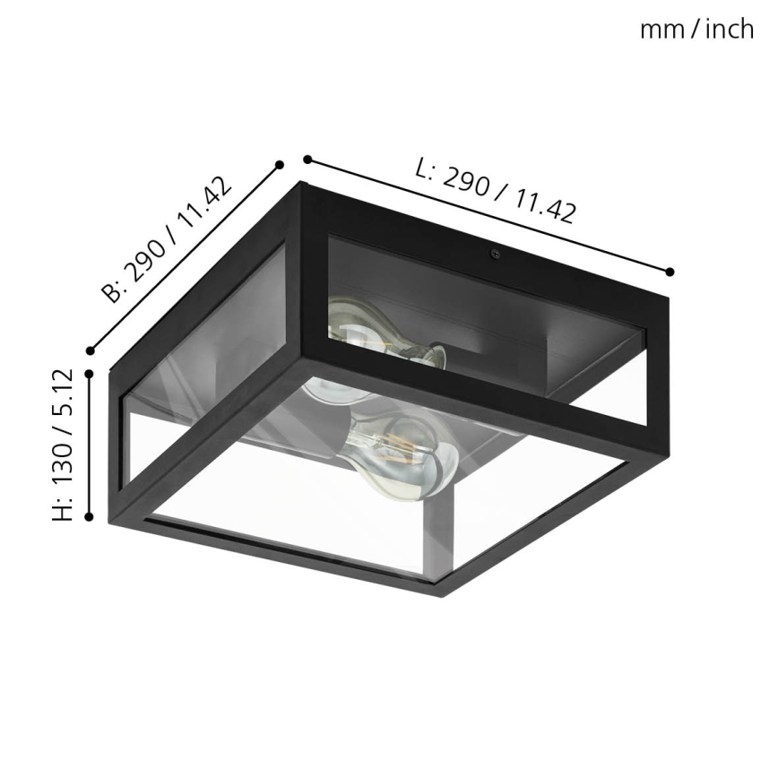 Eglo - Стельовий світильник для ванної кімнати 2xE27/40W/230V