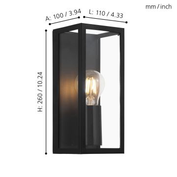 Eglo 99123 - Настенный светильник для ванной комнаты AMEZOLA 1xE27/60W/230V