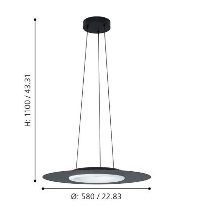 Eglo - LED RGB Люстра на мотузці COMPO ROSSO-C LED/16W/230V + ПУ