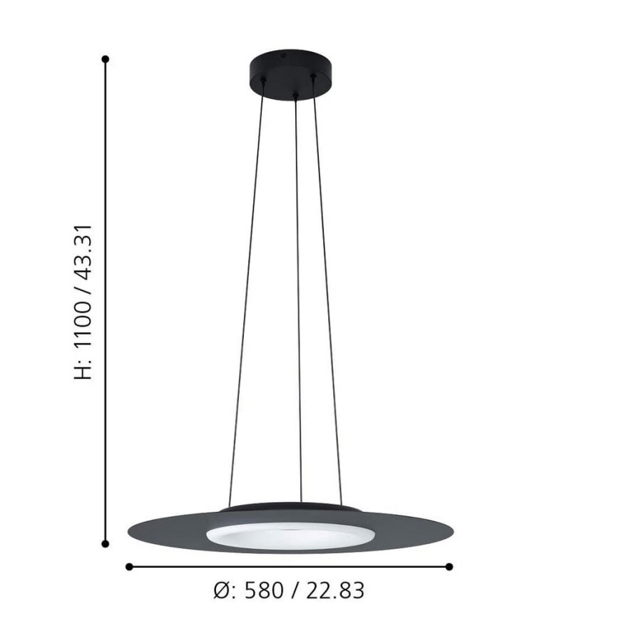Eglo - LED RGB Люстра на мотузці COMPO ROSSO-C LED/16W/230V + ПУ