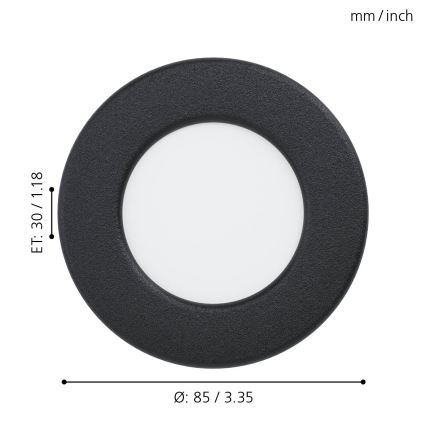 Eglo - LED світильник вмонтований до підвісної стелі для ванної LED/2,7W/230V IP44