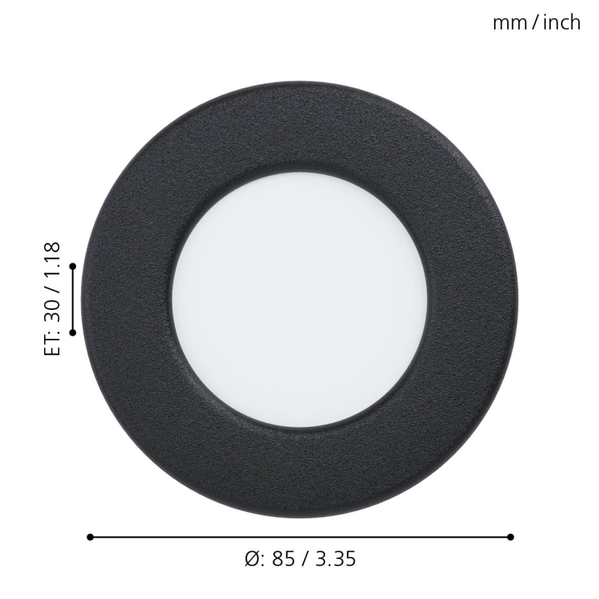 Eglo 99213 - Светодиодный встраиваемый светильник для ванной комнаты FUEVA 5 LED/2,7W/230V IP44