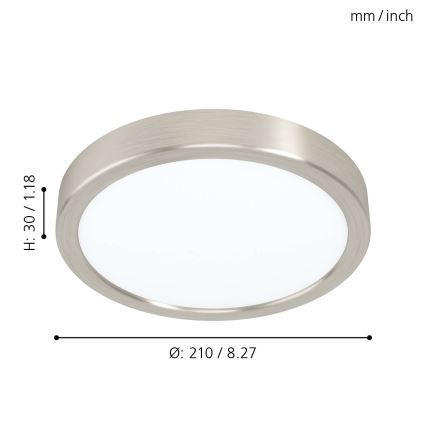 Eglo - LED стельовий світильник LED/16,5W/230V діам. 21 см