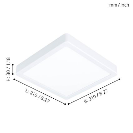 Eglo - LED Потолочный светильник LED/16,5W/230V 21x21 cm
