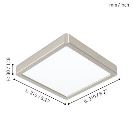 Eglo - світлодіодний стельовий світильник LED/16,5 Вт/230 В 21x21 см