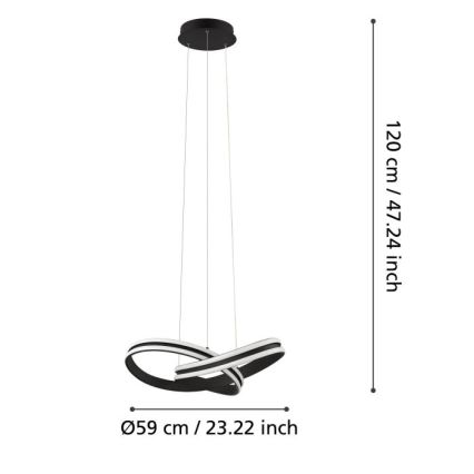 Eglo - Світлодіодна підвісна люстра 2xLED/18W/230V