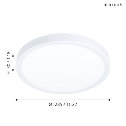 Eglo - LED Димерний стельовий світильник LED/20W/230V