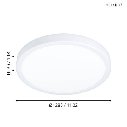 Eglo 99265 - Светодиодный потолочный светильник для ванной комнаты FUEVA 5 LED/20W/230V IP44