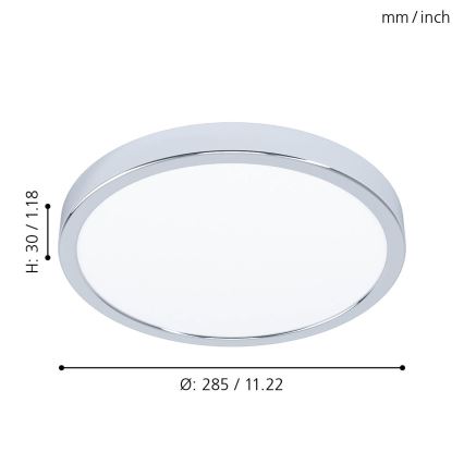 Eglo 99266 - Светодиодный потолочный светильник для ванной комнаты FUEVA 5 LED/20W/230V IP44