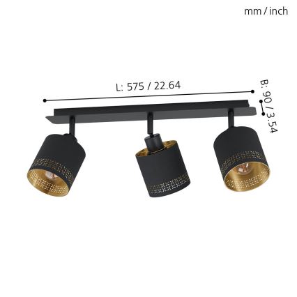 Eglo - Точковий світильник 3xE27/28W/230V