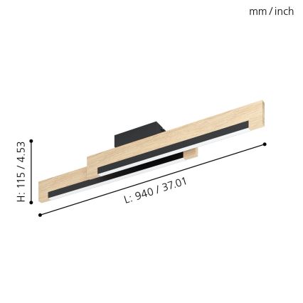 Eglo - Стельовий LED світильник з регулюванням яскравості 2xLED/10W/230V