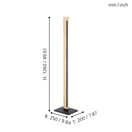 Eglo - LED Сенсорний торшер з регулюванням яскравості CAMACHO LED/22W/230V