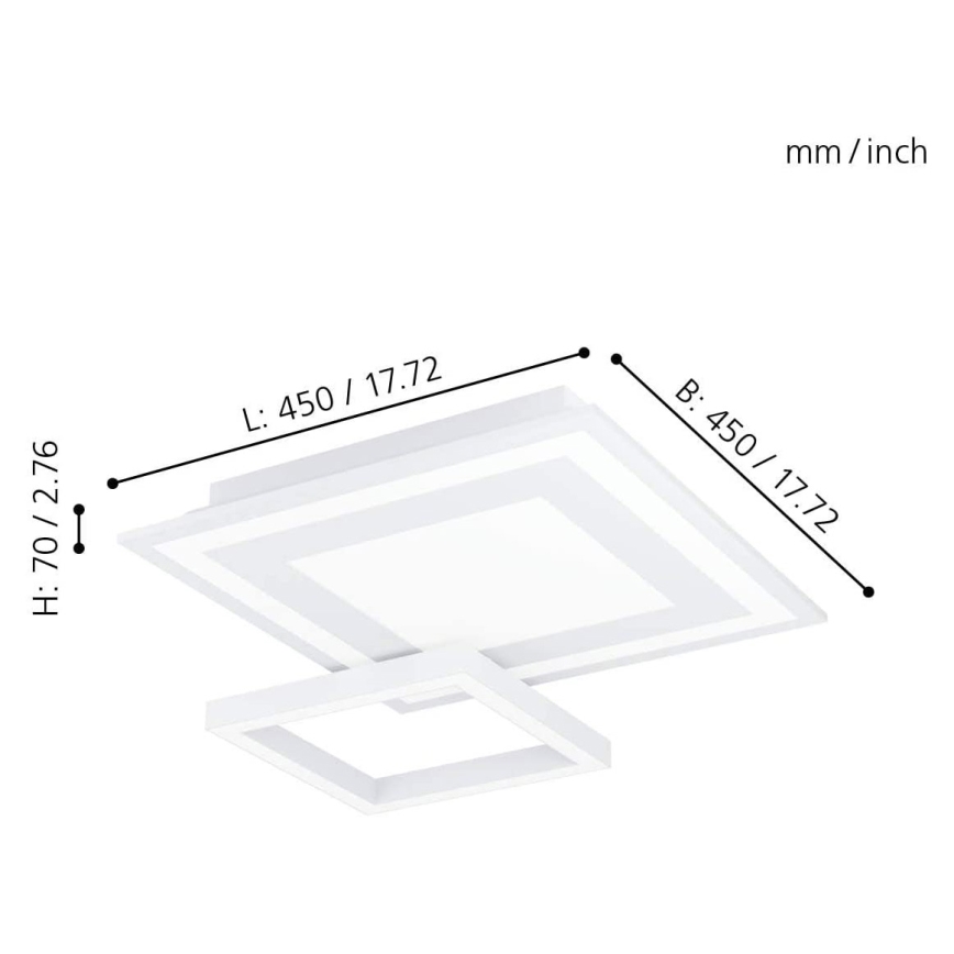 Eglo - LED RGB Стельовий світильник з регулюванням яскравості SAVATAEILA-C LED/20W/230V