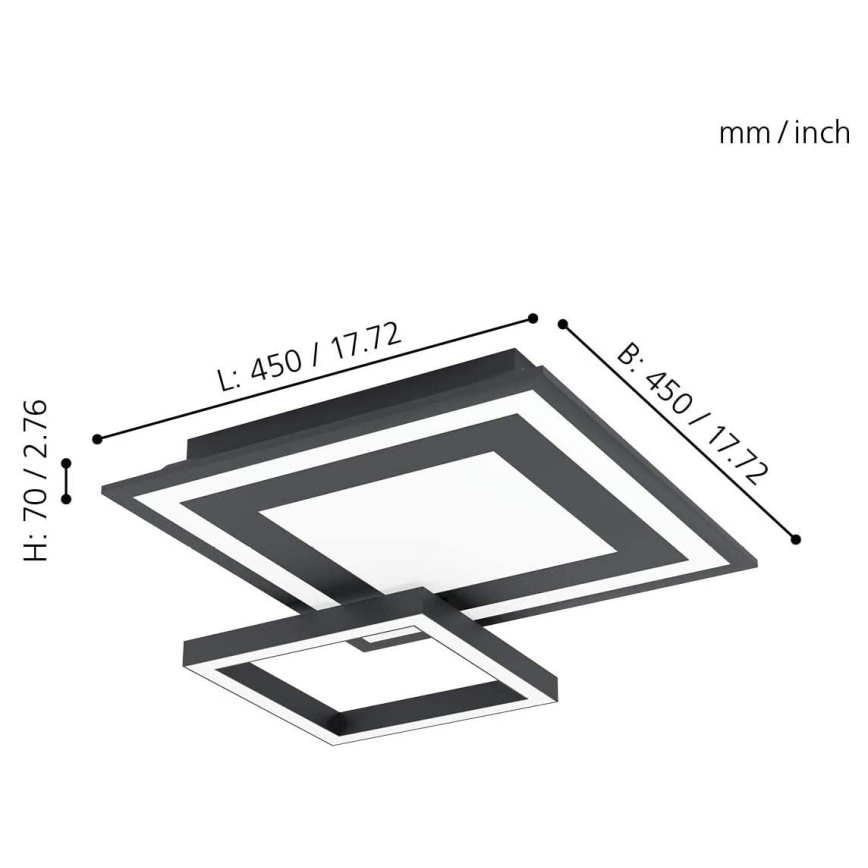 Eglo - RGB Стельовий LED світильник з регулюванням яскравості SAVATAEILA-C LED/20W/230V