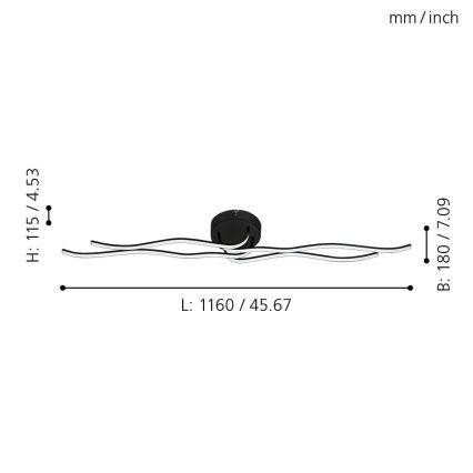 Eglo 99322 - Светодиодная припотолочная люстра RONCADE LED/36W/230V