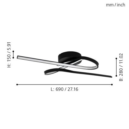 Eglo - Світлодіодний стельовий світильник LED/21W/230V