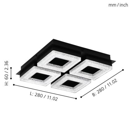 Eglo - Світлодіодний стельовий світильник 4xLED/4W/230V