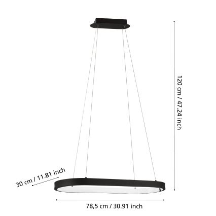 Eglo - Підвісна LED люстра з регулюванням яскравості CODRIALES LED/30W/230V