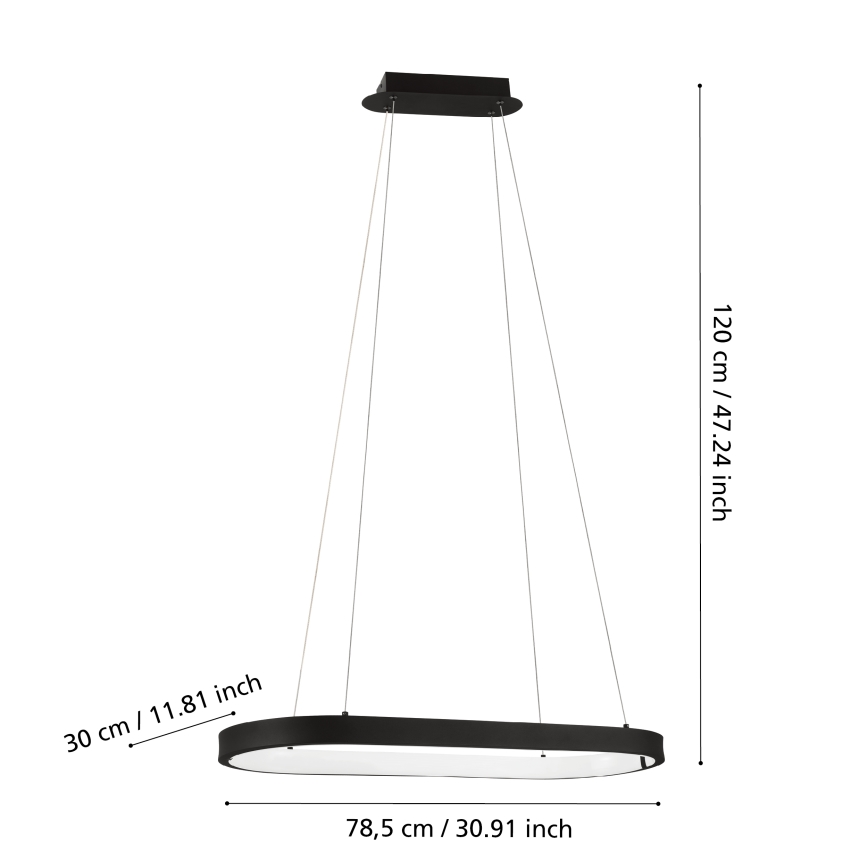 Eglo - Светодиодная подвесная люстра с регулированием яркости CODRIALES LED/30W/230V