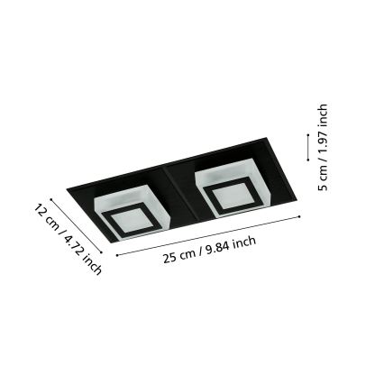 Eglo 99362 - LED потолочный светильник MASIANO 2xLED/3,3W/230V