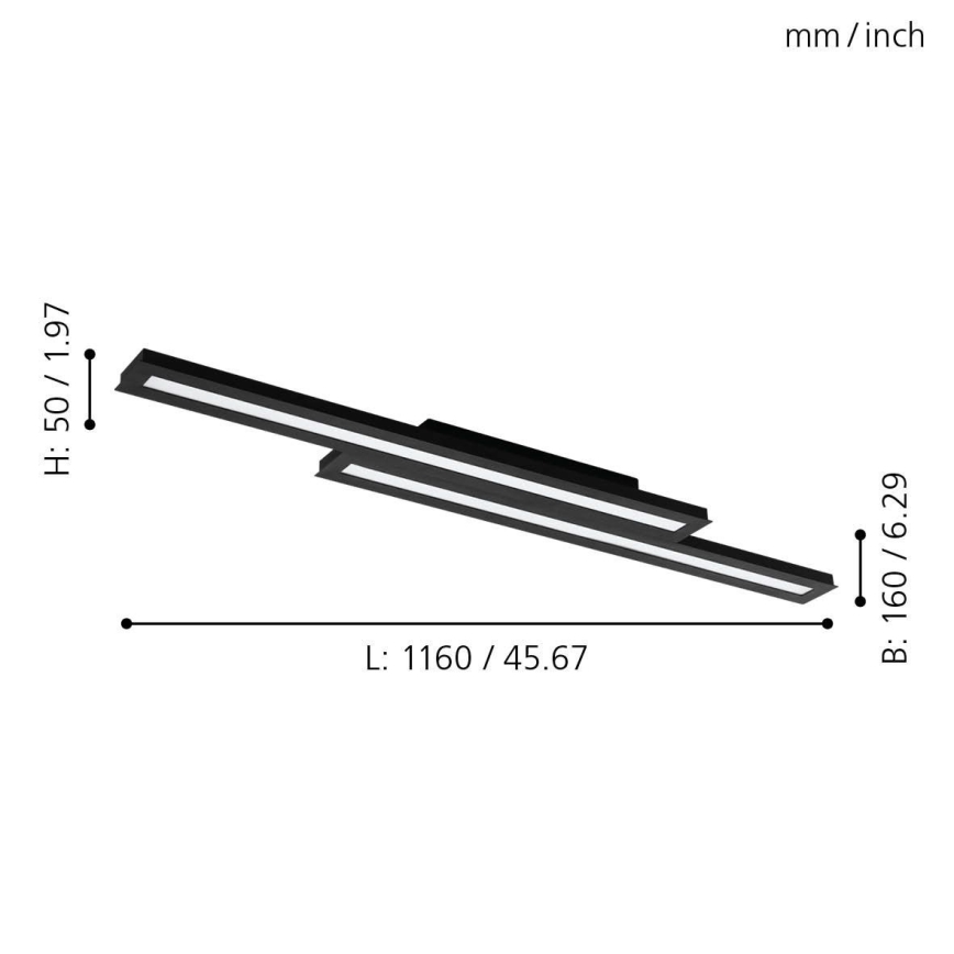 Eglo - LED RGB Стельовий світильник з регулюванням яскравості SALITERAS-C 2xLED/10W/230V