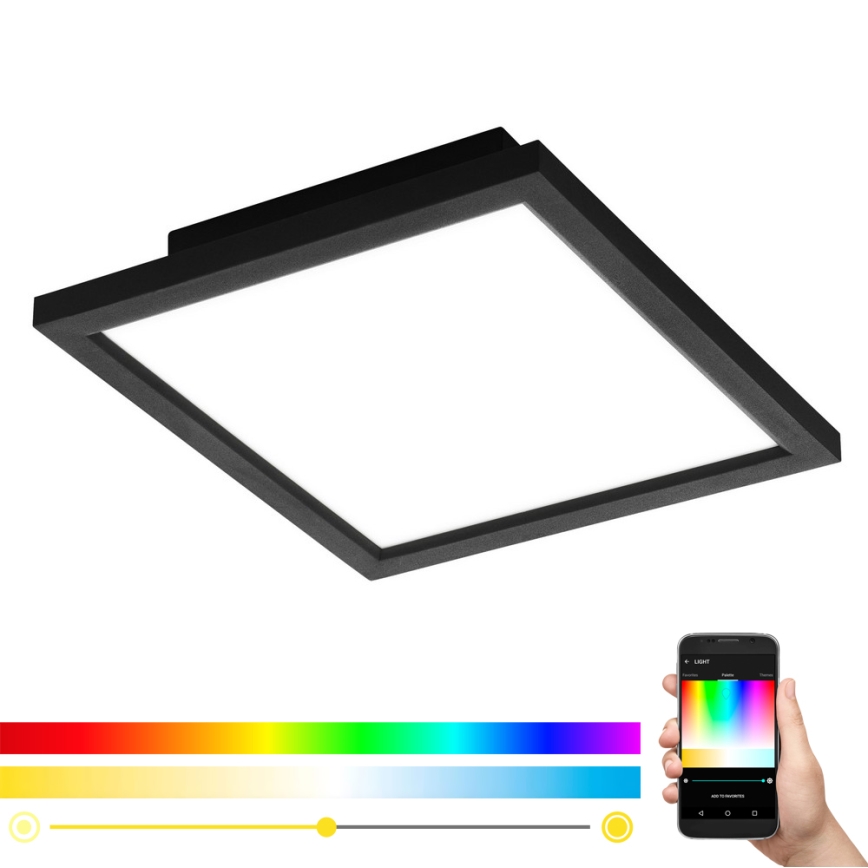 Eglo - LED RGB стельовий світильник SALOBRENA-C з регулюванням яскравості LED/16W/230V 30x30 см + пульт дистанційного керування