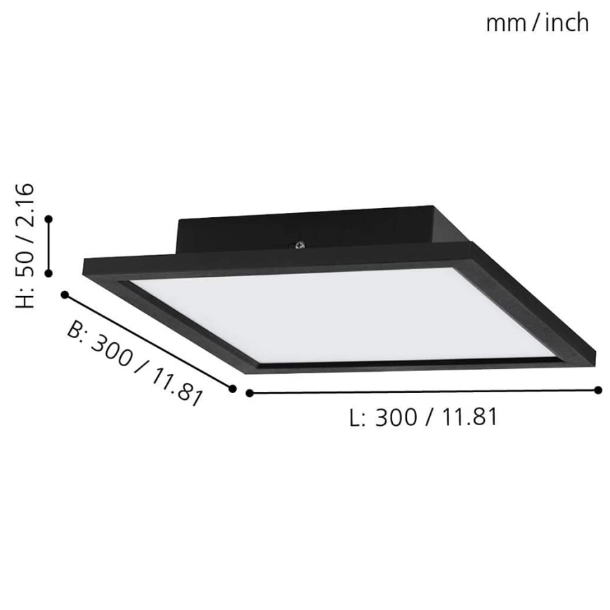 Eglo - LED RGB стельовий світильник SALOBRENA-C з регулюванням яскравості LED/16W/230V 30x30 см + пульт дистанційного керування