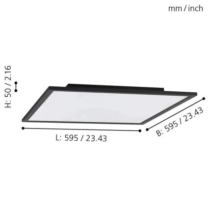Eglo - LED RGB Стельовий світильник з регулюванням яскравості SALOBRENA-C LED/30,5W/230V + пульт дистанційного керування