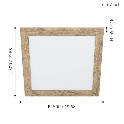 Eglo 99435 - LED стельовий світильник PIGLIONASSO LED/20W/230V 500x500 мм