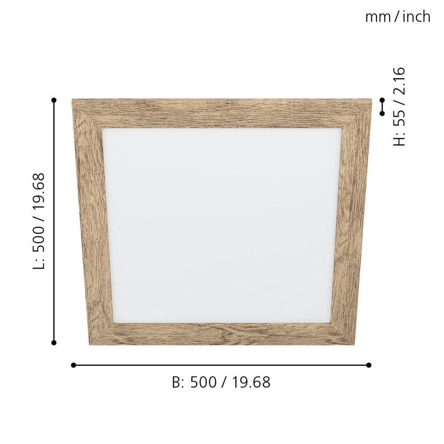 Eglo 99435 - LED стельовий світильник PIGLIONASSO LED/20W/230V 500x500 мм
