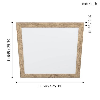 Eglo 99436 - LED стельовий світильник PIGLIONASSO LED/32W/230V 645x645 mm