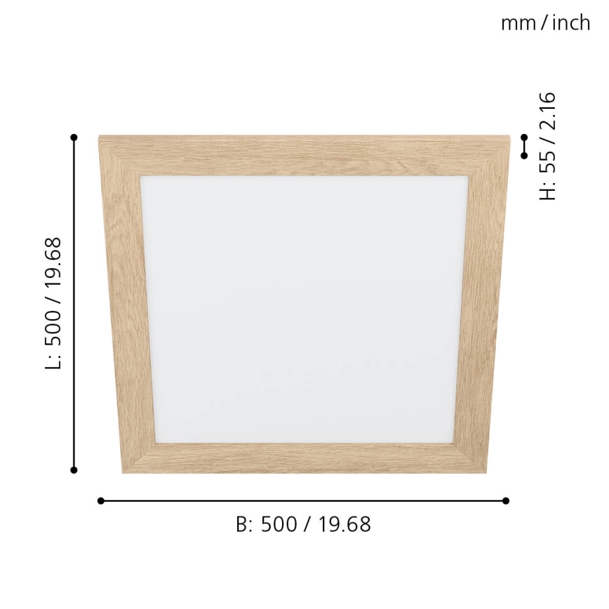 Eglo 99471 - LED потолочный светильник PIGLIONASSO LED/20 Вт/230 В 500x500 мм