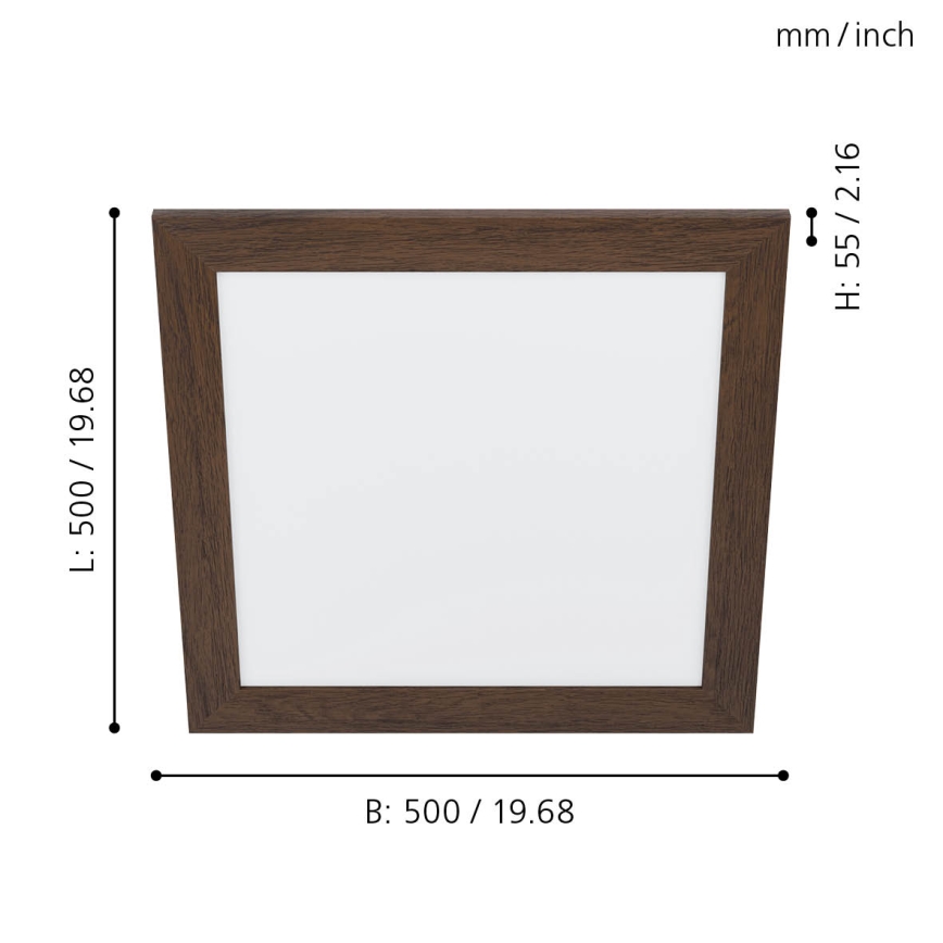 Eglo 99474 - LED потолочный светильник PIGLIONASSO LED/20W/230V 500x500 mm