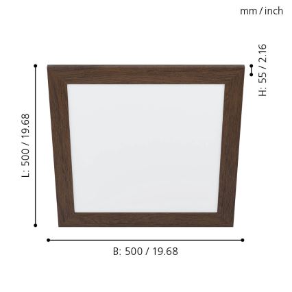 Eglo - Стельовий LED світильник LED/20W/230V 500x500 мм