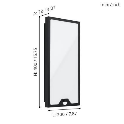 Eglo - Светодиодный уличный светильник с датчиком LED/16W/230V IP44