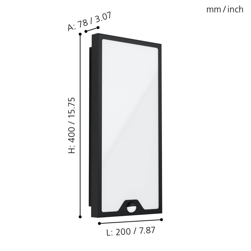 Eglo - Светодиодный уличный светильник с датчиком LED/16W/230V IP44