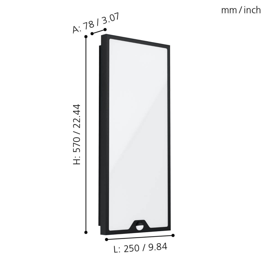 Eglo -  Вуличний настіннивітлодіодний світильник з датчиком  LED/18,5W/230V IP44