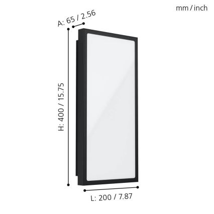 Eglo - Вуличний LED настінний світильник LED/16W/230V IP44