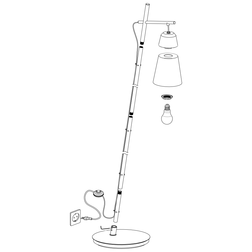 Eglo 99547 - Підлогова лампа CANTERRAS 1xE27/40W/230V