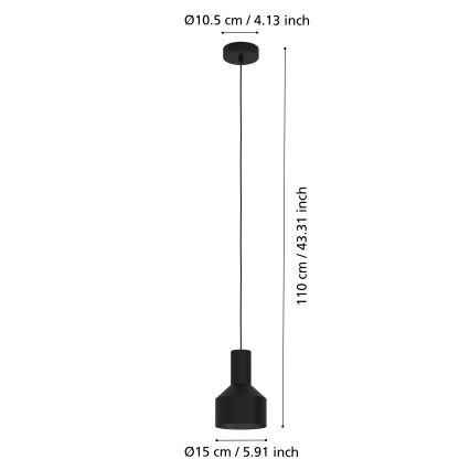 Eglo - Люстра на тросе 1xE27/40W/230V