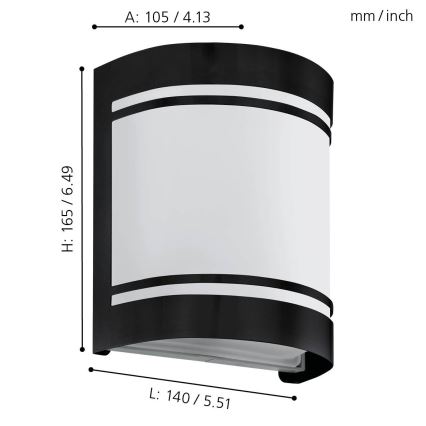 Eglo - Вуличний настінний світильник 1xE27/40W/230V IP44