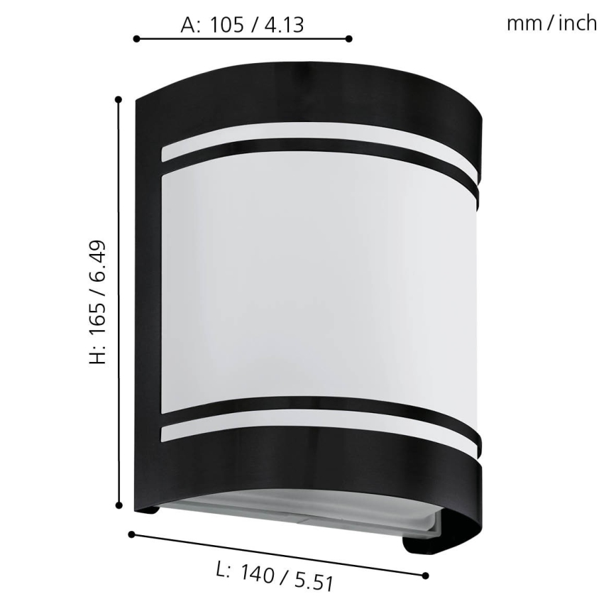 Eglo - Вуличний настінний світильник 1xE27/40W/230V IP44