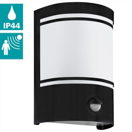 Eglo - Вуличний настінний світильник з датчиком 1xE27/40W/230V IP44